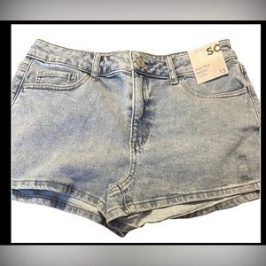 SO High Waist Blue Denim Jean Shorts New with Tags women’s Size 13